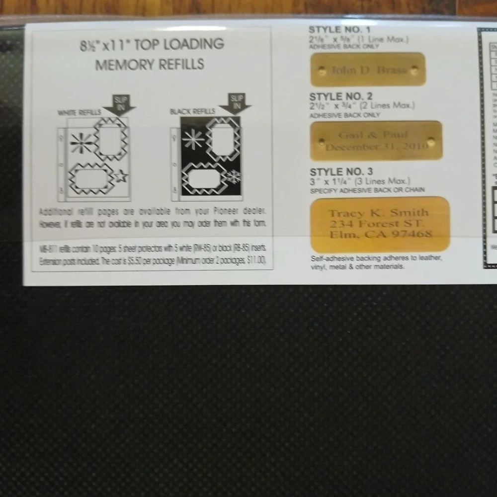 PIONEER EZ LOAD 8-1/2x11 Photo Memory Book Brown/Black Scrapbook NEW